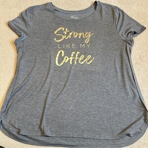 Old Navy “Strong Like My Coffee” active go-dry top - sz XXL **flaw